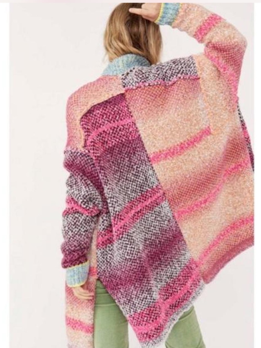 Free People Daydreamer Cardigan S Multicolor Patchwork Oversized Boho - Picture 4 of 7
